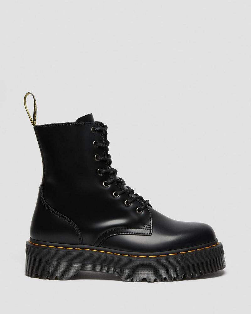 Dr Martens Jadon Smooth Leren Platform Laarzen Heren Zwart | NL 24GSO